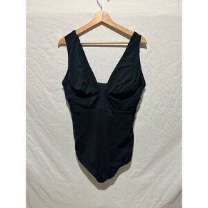 Andie Black Plunge V Neck One Piece Swimsuit XXXLT